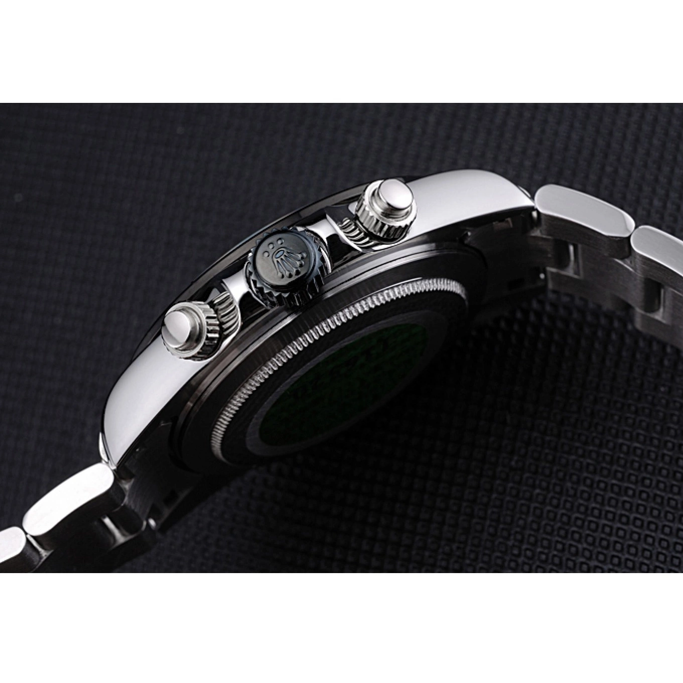 AAA replica watch Enameled Dial Rolex Black White Daytona Stainless Steel 0514